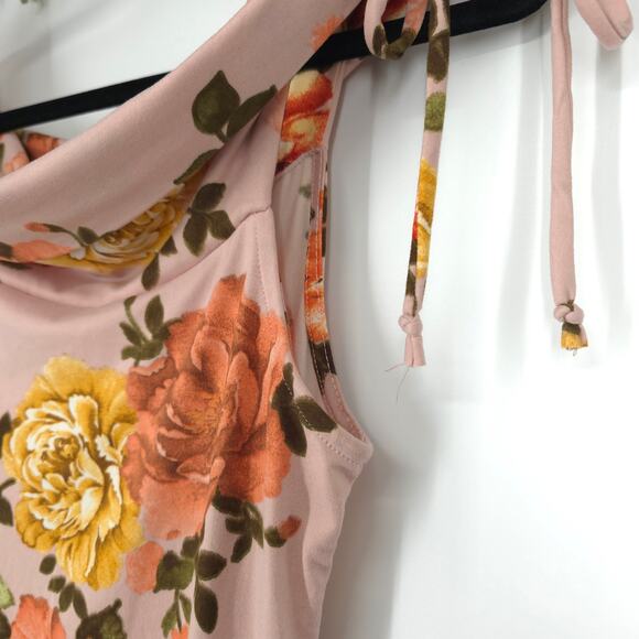 Bump Biddy Floral Off the Shoulder Maternity Dress Size Medium - Picture 9 of 12